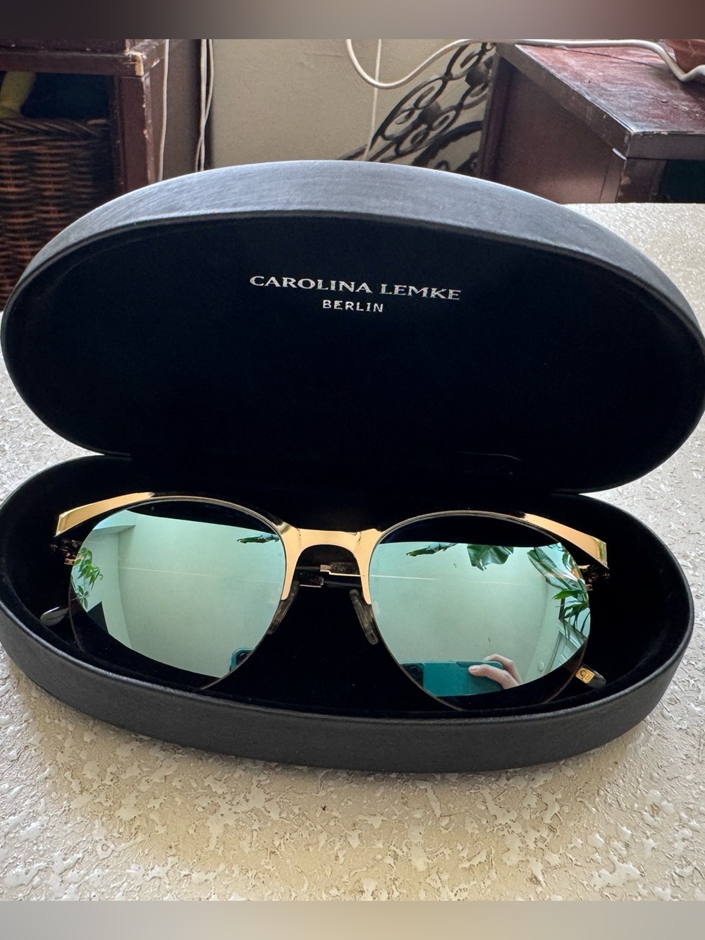 Carolina Lemke Berlin Aviator Sunglasses with case